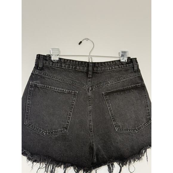 NWT Zara Women's Black High Waisted Frayed Hem Cut Off Denim Shorts Size 10 - Picture 5 of 13